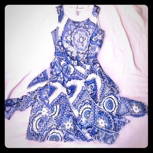 Signature by Robbie Bee, Blue/White, Size 12 Dress